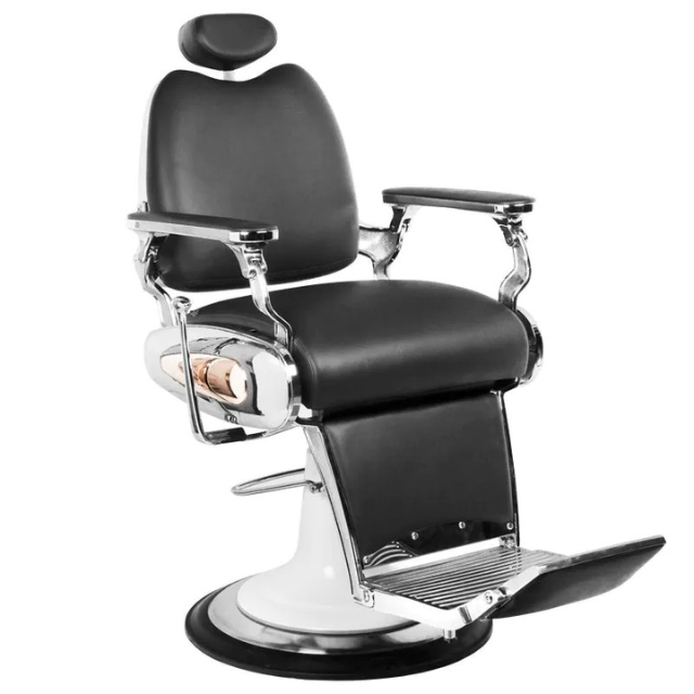 Mise en situation de la chaise de coiffure Gabbiano Moto Style dans un salon de coiffure moderne.