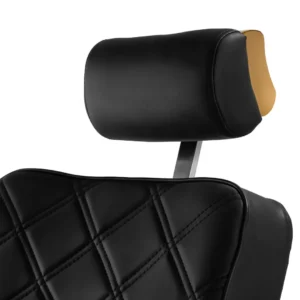 Appui-tête réglable du fauteuil barbier noir et or pour un confort maximal